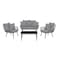 Manhattan Comfort Portofino Rope Wicker 4-Piece Patio Conversation Set with Cushions in Grey OD-CV019-GY - alternate 1